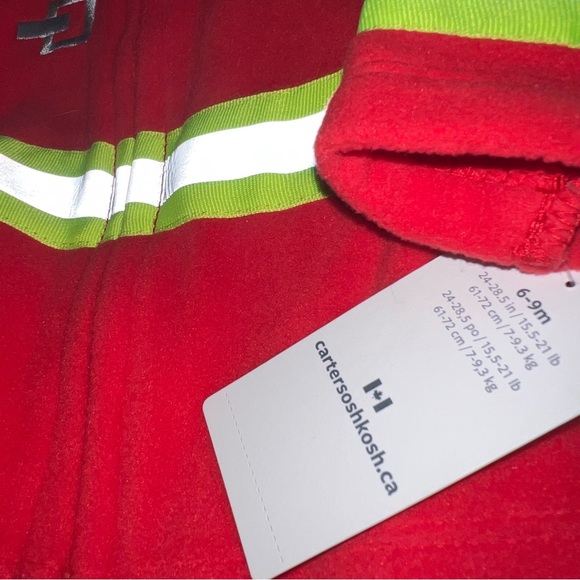 NEW Carter’s Baby Firefighter Halloween Dress Up Costume Baby Size 6-9M OR 18M - Picture 6 of 10